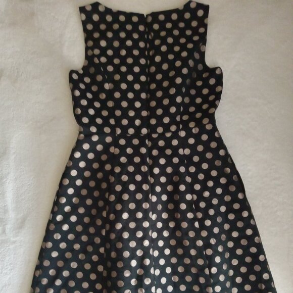 Talbots black dress with gold polka dots - Picture 3 of 4